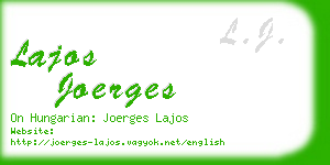 lajos joerges business card